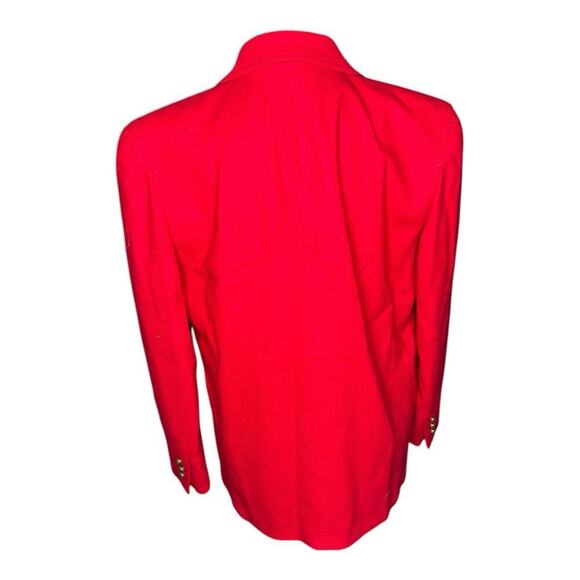 Vintage Lizsport by Liz Claiborne 100% Wool Red Jacket Blazer Lined Size 6 - Picture 3 of 10